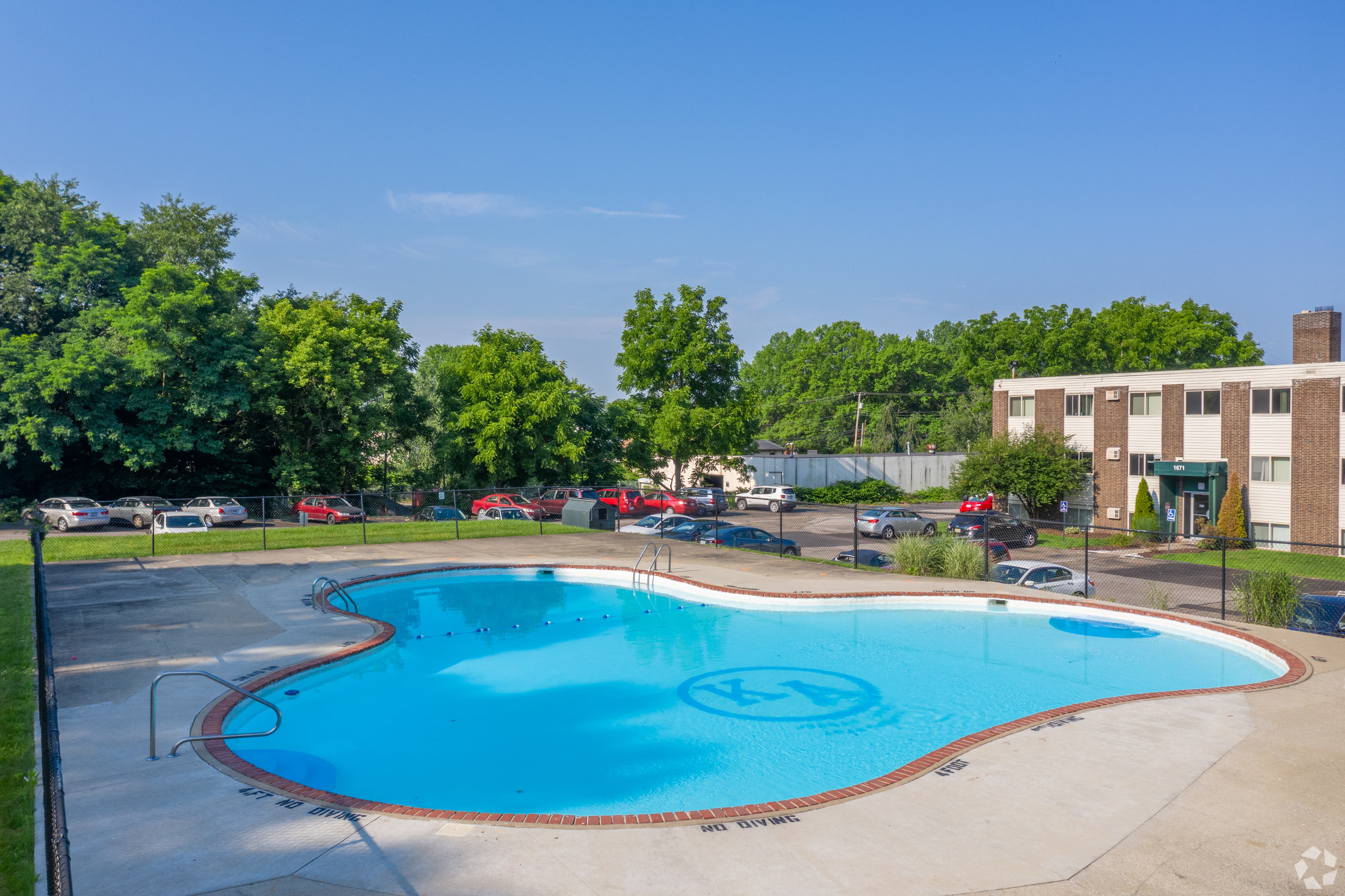 Sparkling Swimming Pool at Jordan Court Apartments, Integrity Realty, Kent, Ohio